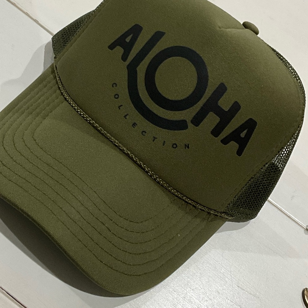 ALOHA Collection Dark Green Trucker Hat